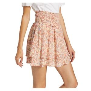 Rails Addison Layered Miniskirt Smocked Tiered Preppy Cottage Multi Wildflower M